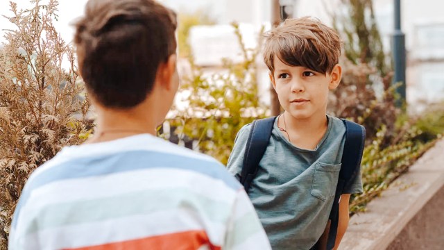 boy responding to bully