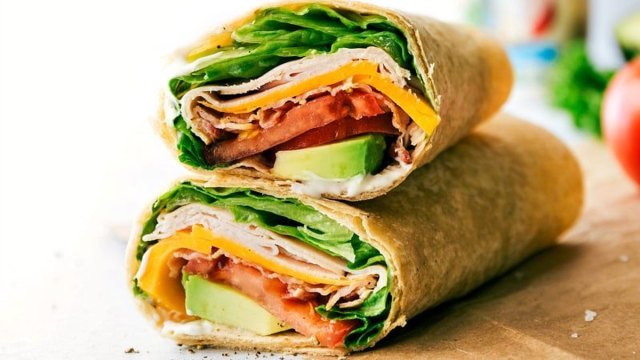 A turkey wrap is a great dinner in the car idea
