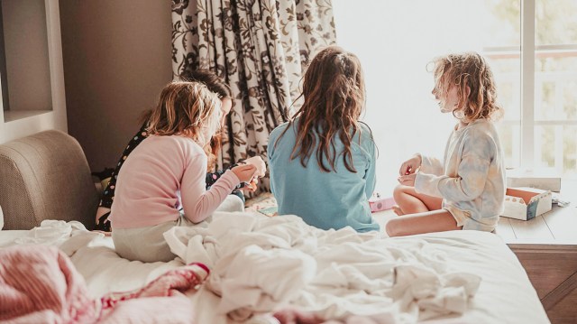 girls at a sleep-under