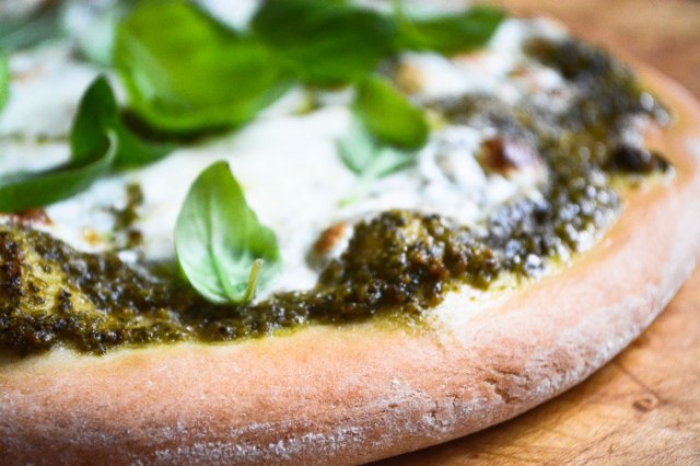 A pizza made from scratch as a quick, easy sheet pan dinner