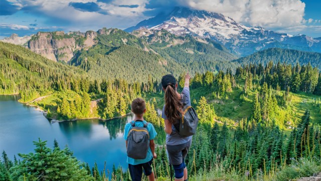 mother and son in beautiful national park, one of the best places to take kids