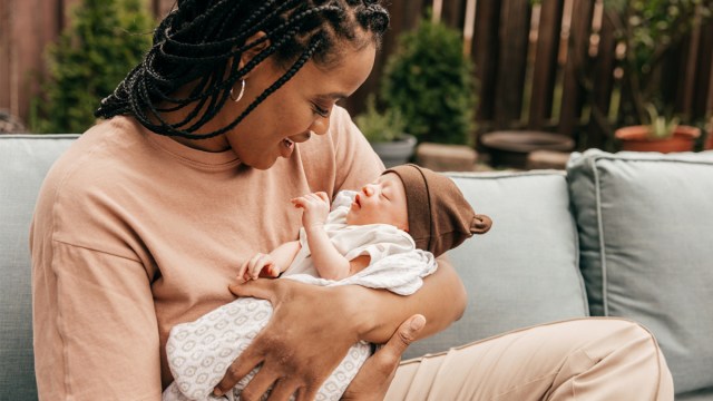 a mom with a newborn who is avoiding doing things not to do after giving birth