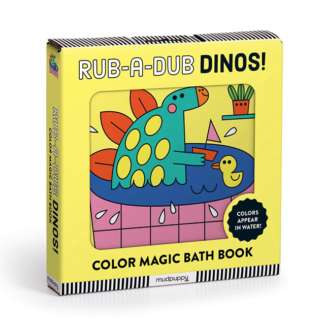 Mudpuppy Rub-A-Dub Dinos Bath Book is one of the best newborn baby gifts