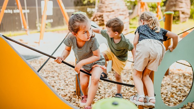 kids playing at the playground who may have meltdowns when it's time to leave