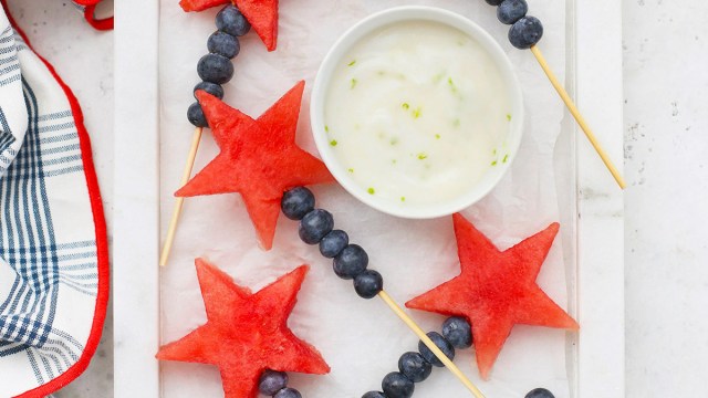 red white and blue recipe for watermelon sparklers is a fun patriotic food