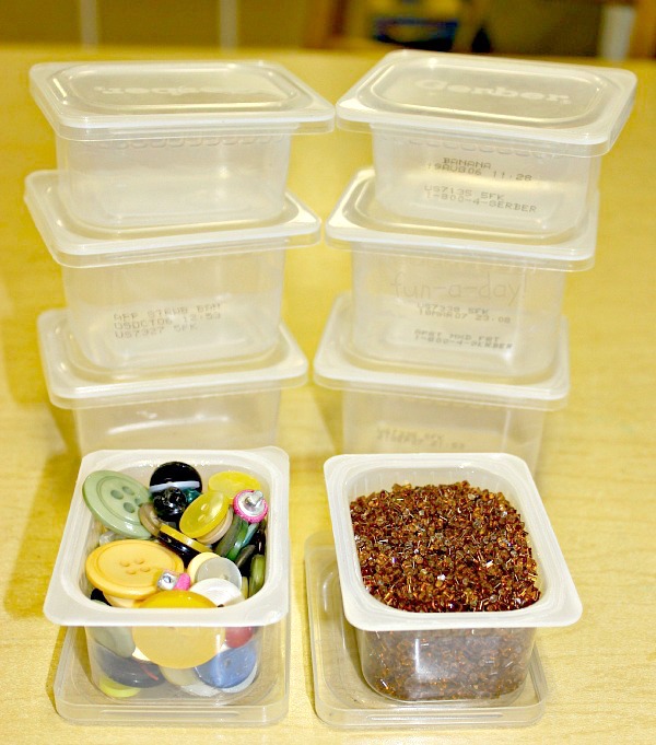 a picture of sensory bin shakers, an easy homemade instrument