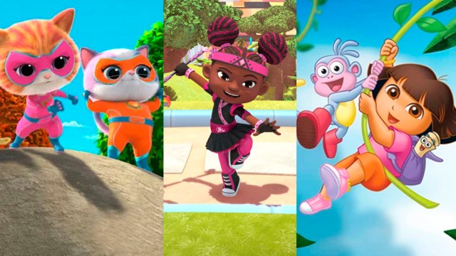 A triptych of Superkitties, Kiya and the Kimoja Heroes and Dora the Explorer for a roundup of the best toddler tv shows