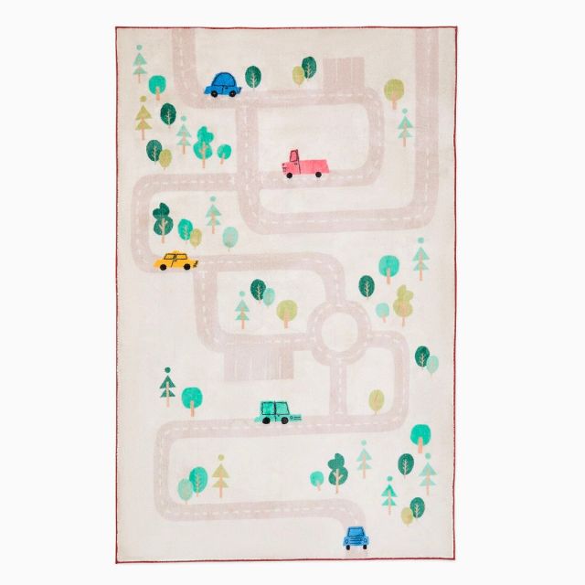 floor rug with road print