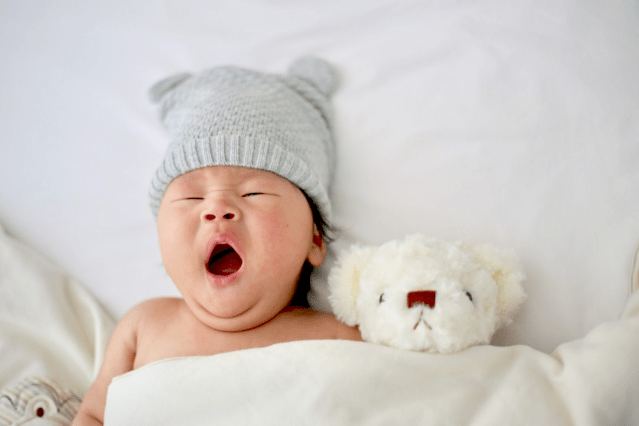 sleeping baby, yawning, nap time, bedtime